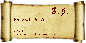Borsodi Jolán névjegykártya