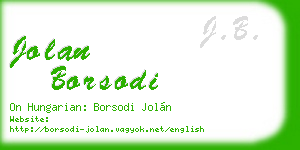 jolan borsodi business card